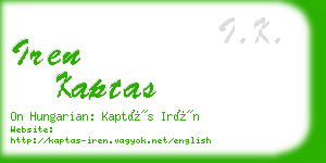 iren kaptas business card